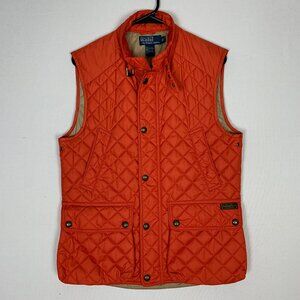 Polo Ralph Lauren Orange Quilted Vest Men's Small
